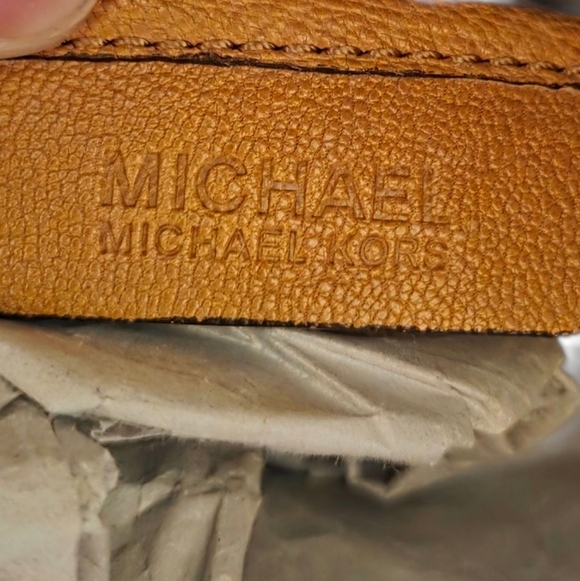 Michael Kors Hamilton Leather Satchel Crossbody Purse Bag Tan Brown Dust Cover - Picture 6 of 15